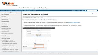Log in to Data Center Console - Server Backup - Server ... - Wiki, R1Soft