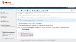 Download the Server Backup Manager Live CD - Wiki, R1Soft