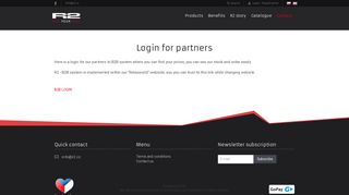 Login for partners | R2.cz