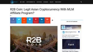 R2B Coin Guide: Legit Asian Cryptocurrency With MLM Affiliate ...
