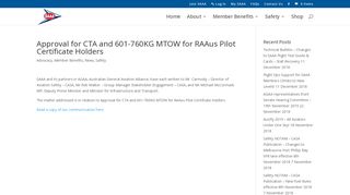 Approval for CTA and 601-760KG MTOW for RAAus Pilot Certificate ...