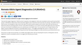 Remote Altiris Agent Diagnostics 2.0 (RAADv2) | Symantec Connect ...