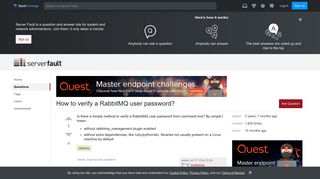 How to verify a RabbitMQ user password? - Server Fault
