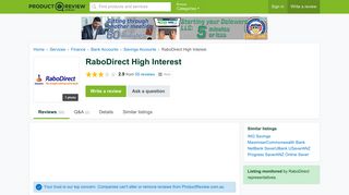 RaboDirect High Interest Reviews - ProductReview.com.au