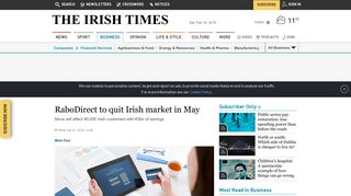 RaboDirect to quit Irish market in May - Irish Times