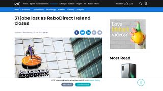 31 jobs lost as RaboDirect Ireland closes - RTE