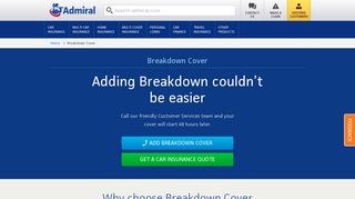 Breakdown Cover | Admiral Insurance UK