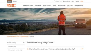 My Cover | Breakdown Cover Help | RAC