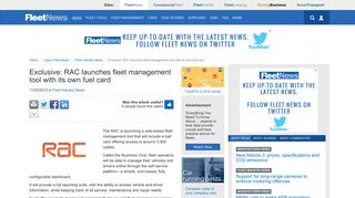 Exclusive: RAC launches fleet management tool with its own fuel card ...