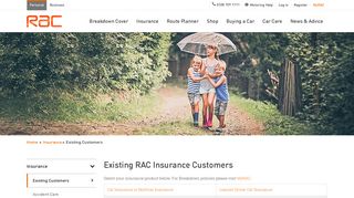 Information For Existing Insurance Customers | RAC