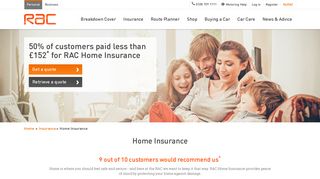 Home Insurance | 5 Star Cover For £146 Or Less | RAC