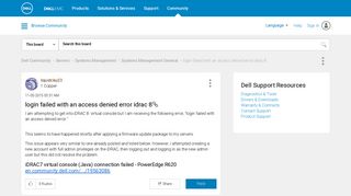 login failed with an access denied error idrac 8 - Dell Community