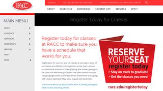 Register Today for Classes at RACC