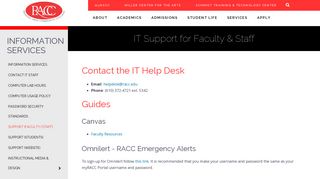 IT Support for Faculty & Staff | RACC