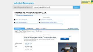 members.raceadvisor.co.uk at WI. Log In ‹ Race Advisor Members ...