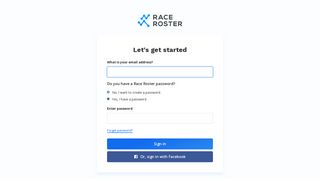 Sign in — Race Roster — Event registration powered by Race Roster