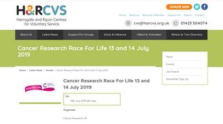 Cancer Research Race For Life 14 and 15 July 2018 | Harrogate ...