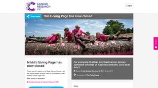 Race for Life fundraising page | Cancer Research UK Giving Pages