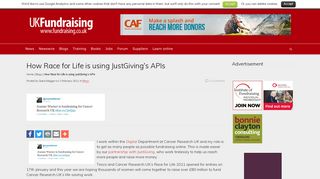 How Race for Life is using JustGiving's APIs | UK Fundraising