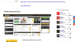 RaceBets Sign-up Bonuses & Promo Code 2018 - Just Betting Offers