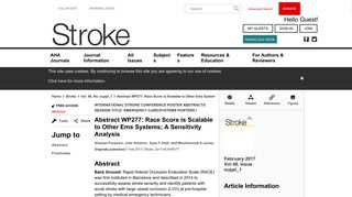 Abstract WP277: Race Score is Scalable to Other Ems Systems; A ...