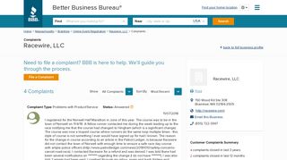 Racewire, LLC | Complaints | Better Business Bureau® Profile