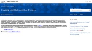 Enabling client login using certificates - IBM
