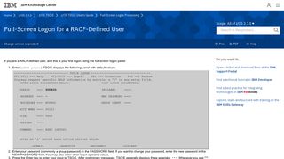 Full-Screen Logon for a RACF-Defined User - IBM