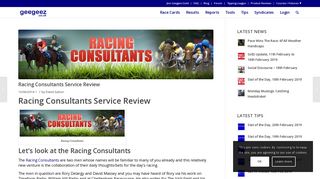 Racing Consultants Service Review - Geegeez