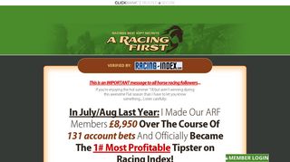In July/Aug Last Year: I Made Our ARF Members ... - A Racing First