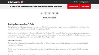 Members' Club - Guide To Horse Racing - Racing Post