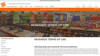 Rewards Terms of Use - Rack Room Shoes
