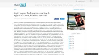 Login to your Rackspace account with Apps.Rackspace,... - iBuildApp
