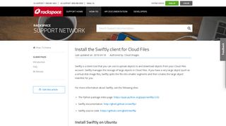 Install the Swiftly client for Cloud Files - Rackspace Support
