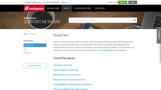 Cloud Files - Rackspace Support