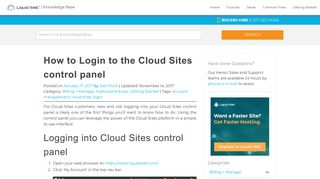 How to Login to the Cloud Sites control panel | Liquid Web Knowledge ...