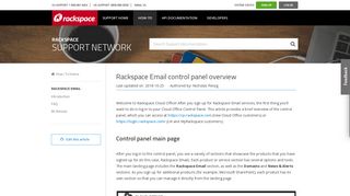 Rackspace Email control panel overview - Rackspace Support