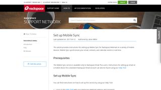 Set up Mobile Sync - Rackspace Support