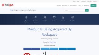 Mailgun is being acquired by Rackspace | Mailgun