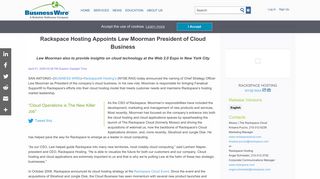 Rackspace Hosting Appoints Lew Moorman President of Cloud ...