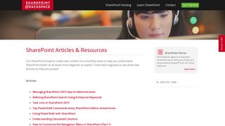SharePoint Learning Resource Center - SharePoint at Rackspace