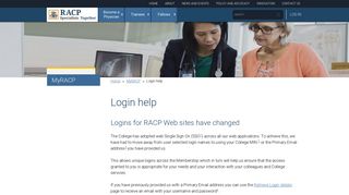Login help - RACP