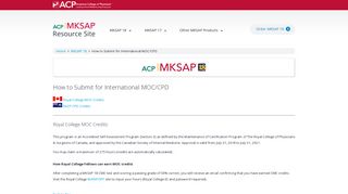 MKSAP 18: How to Submit for International MOC/CPD