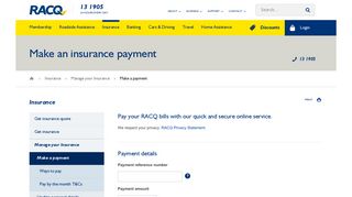 Make An Insurance Payment - Pay Online - RACQ