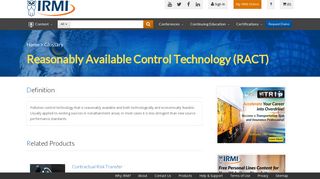 Reasonably Available Control Technology (RACT) | Insurance ...
