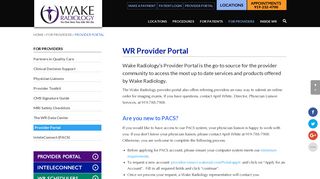 Provider Portal Login |Wake Radiology