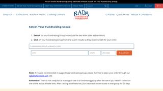 Rada Fundraising Store: Select Your Fundraising Group