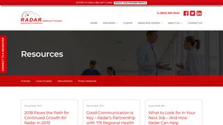 Resources - RADAR Healthcare Providers
