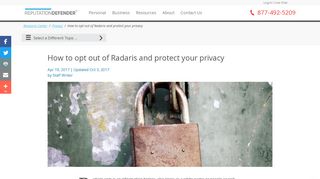 How to opt out of Radaris and protect your privacy | ReputationDefender
