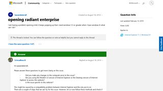 opening radiant enterprise - Microsoft Community